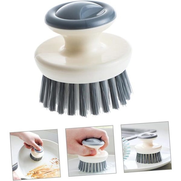 Grey Kitchen Cleaning Brush with Handle Multifunctional Dish Brush