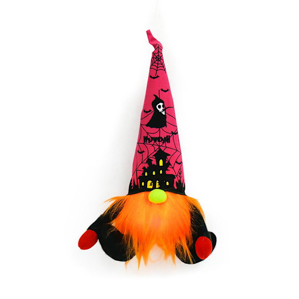 Halloween-tonttukoriste LED-valoilla, ripustettava tonttu, käsintehty ruotsalainen Tomte, skandinaavinen elfipuun koriste