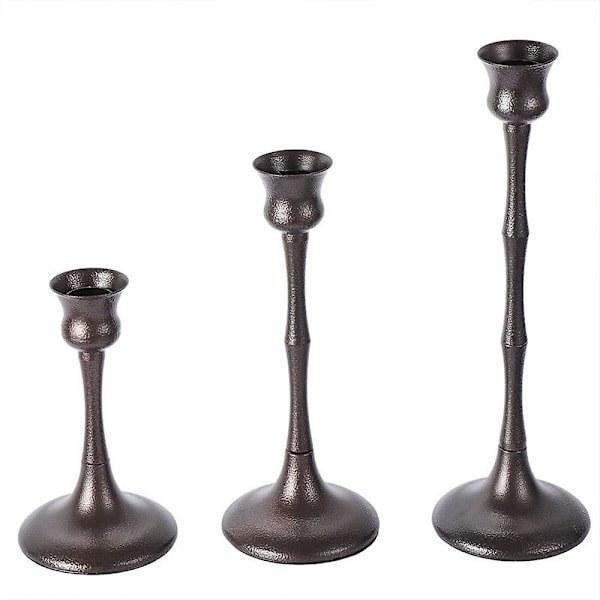 Matt Svart Lysestake Sett Med 3 Dekorative Lysestaker For Peisbord Spisestue Bord Hjemmedekor
