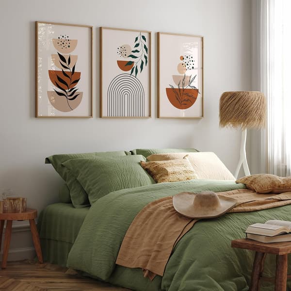 Set med 3 väggkonstposters för sovrum, hem eller kusindekor - Boho-stil väggkonst för vardagsrum