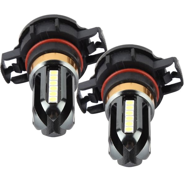 2 stk universelle 3030 24SMD 6000K hvite bil-LED-tåkelyspærer