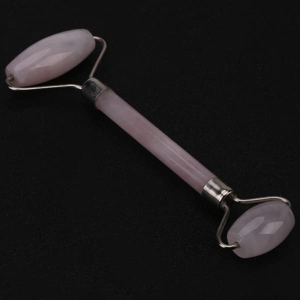 1 pc Rose Quartz Crystal Double Head Beauty Roller Face and Neck Massage Tool
