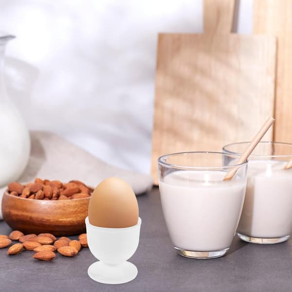 6 Pieces Reusable Egg Cups in White PP Material for Multiple People, Chicken Egg Holder