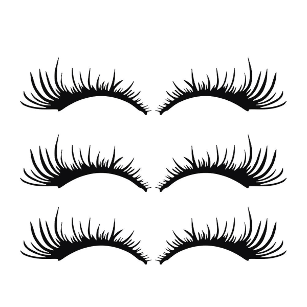 3 Pairs Black Eyelashes Car Stickers Car Headlight Stickers Vehicle DecorationBlack25X111CM