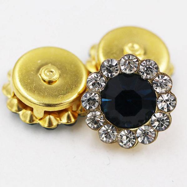 100 stk Rhinestone-knapper Pynt Sy På Krystall Rhinestones Flatback Perler Knapper med Diamant, Svart