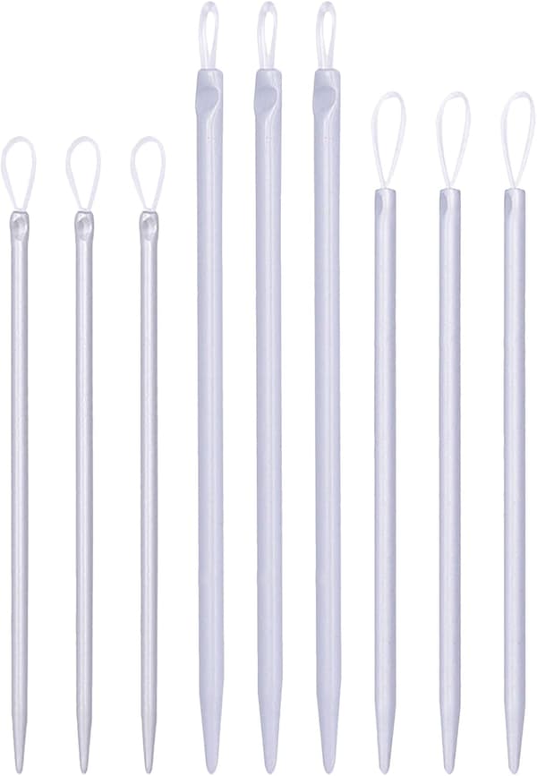 9 Pieces Large Eye Nylon Wool Threading Needles, Medium and Small Sizes