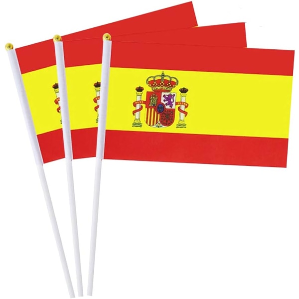 (20 kpl) Espanjan lippu Espanjalaiset kädessä pidettävät pienet lipputangot juhliin, luokkahuoneeseen, puutarhaan, olympialaisiin, festivaaleihin, klubeihin, paraateihin, juhliin