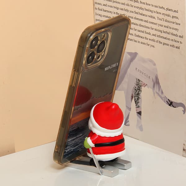 Juletræspynt, telefonholder, tabletstativ i form af julemanden, 7*4*8cm