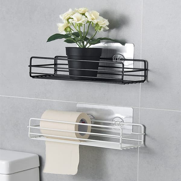 Long shelf (white) + patch, shower glue without drilling