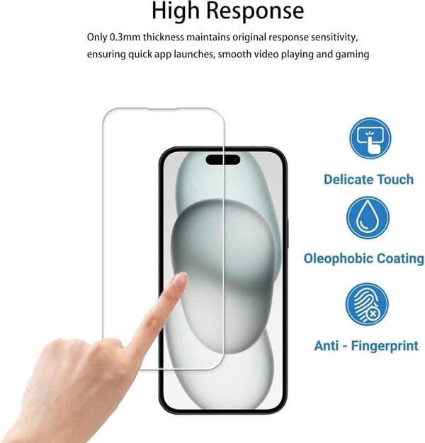 3-pack - Tempered Glass Screen Protector for iPhone 15