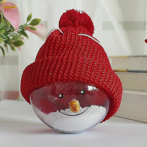 Kula Ornament Snögubbe Transparent Kula Ornament Prydnad Julgran Ornament Barnpresent (3st Röd Grå Vit)