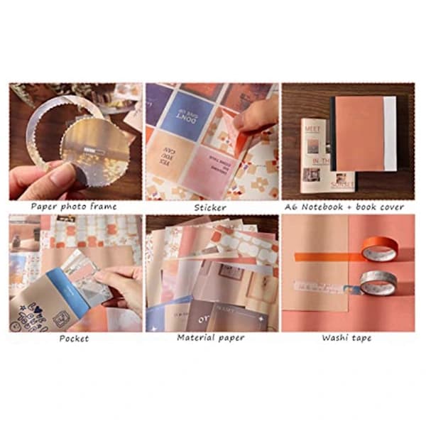 Estetiskt Scrapbook-kit, Junk Journal-kit med Journaling/Scrapbooking-material, Present till tonåring (