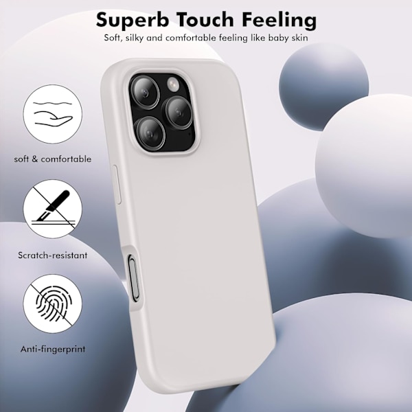 Silicone Case Compatible with iPhone 16 Pro, Soft Ultra-Thin Protective Shockproof Liquid Silicone Phone Case, 6.1 \" White