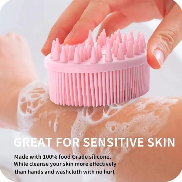 Bath & Shower Loofah Brush 2 in 1 Ansikts- och kroppsskrubb Mild kroppsborste Hud 100% Bättre Scrubber silikonkroppsborste för bad Massageborste