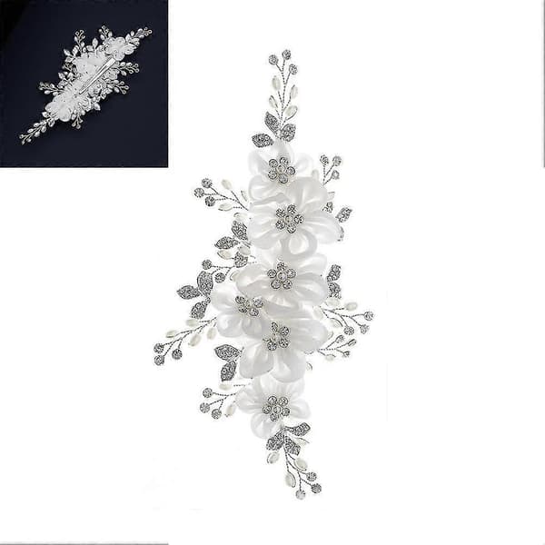 Bryllup Hårnåler Sølv Blomst Hårspenner Perle Brude Hodeplagg Rhinestone Hårpynt