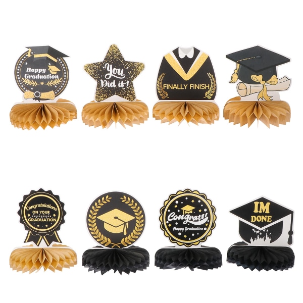 1 Set Examenfest Dekoration Bikakepapper Dekoration Klasskamrat Examenspresent Svart 15x15x17cm