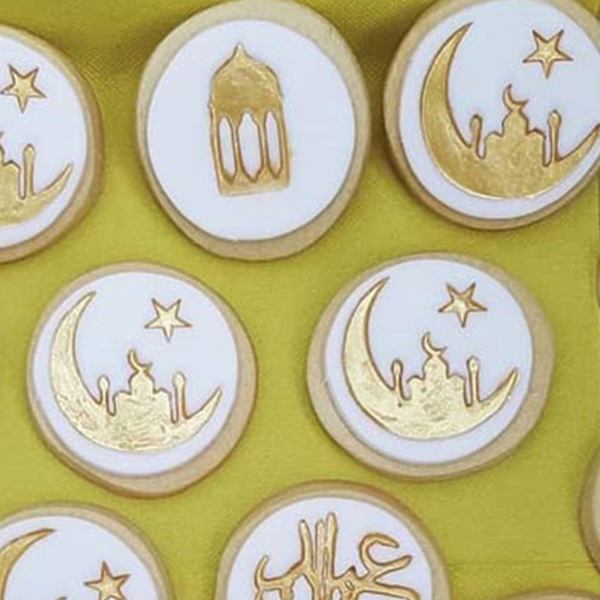 Kakformar för stämpling, kakemönster, Ramadanmåne, kakdekoration, undervisning, evenemang, fest, DIY-dekoration, bakverktyg