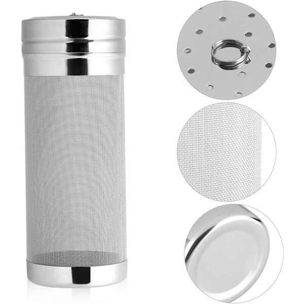 Skærmfilter 300μm Rustfrit Stål Humle Mesh Filter til Hjemmelavet Øl Kegging Udstyr, 7×18㎝
