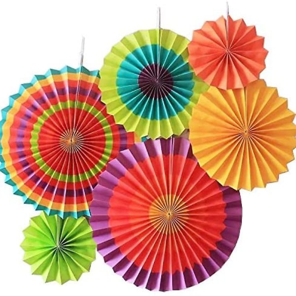 6 kpl Paperikukkien Sarja, Kompartmentit Koristeluun Juhliin, Hääjuhliin, Syntymäpäiville, Yhdistelmä, Monivärinen Multicoloured