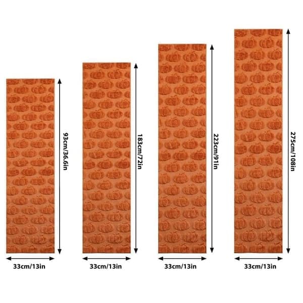 Halloween & Autumn Table Runner - Pumpkin Embroidered Cotton Tablecloth, Washable Long Runner for Dining Table & Home Decor (33x183cm)