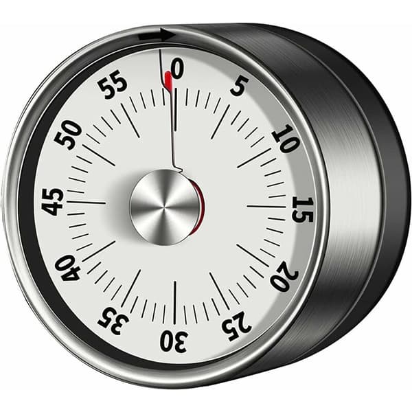 Visuel analog timer, T-Audace 55 minutters køkkentimer, nedtællingstimer til børn og voksne, resterende tidsvisning, lydalarm (hvid)