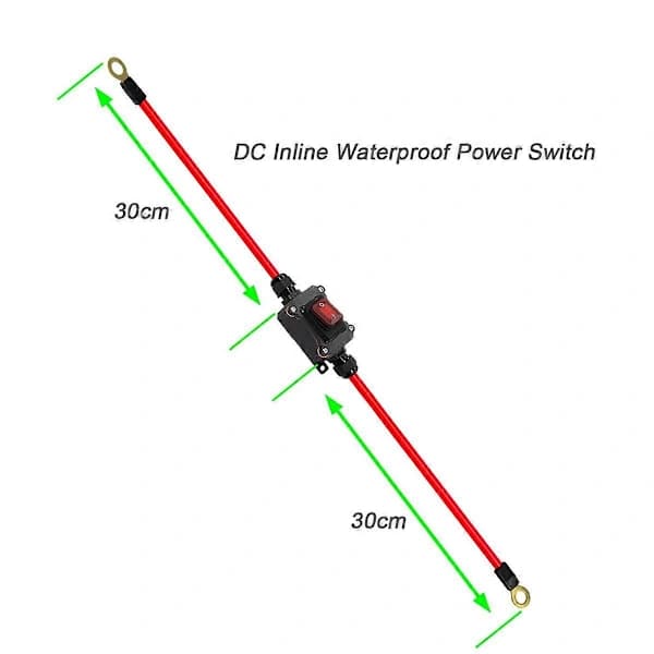 DC 12V 24V Inline Switch DPST 25A IP67 Waterproof Quick Connect Cable for Car Motorcycle RV Lights Red Black
