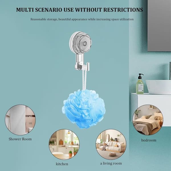 Set of 6 Powerful, 5kg, Extra Strong, Reusable, Transparent Suction Cup Hooks Without Drilling, for Bathroom, Kitchen, Office, Storage