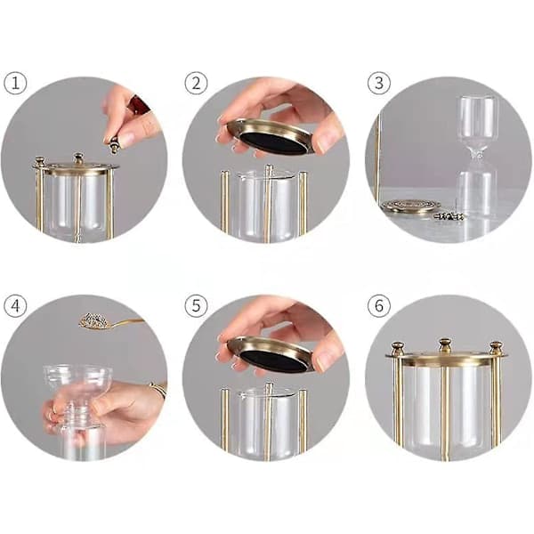 Tom flaske timeglass Tomt timeglass 360 roterende og gravert messing sandur metall sandtimer