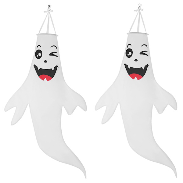 Ulkoilma-koriste Tuulenpyörä Haamu Tuulenpyörä Lippu Halloween Riippuva Haamu Riippuva Halloween-koristeet H