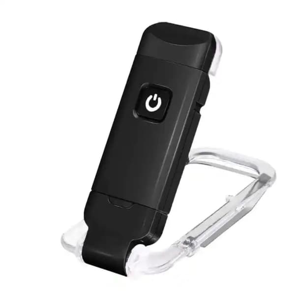 Portable USB Rechargeable LED Book Light with Clip for Reading in Bed, Adjustable Brightness, Dimmable Bookmark Lamp (Black)