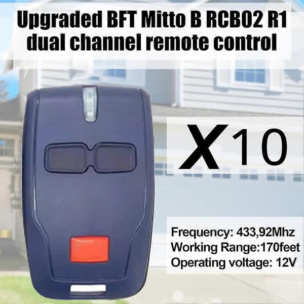 10pcs Remote Control 2 Buttons 433MHz Rolling Code Garage Door Remote Control for BFT MITTO 2 MITTO 4