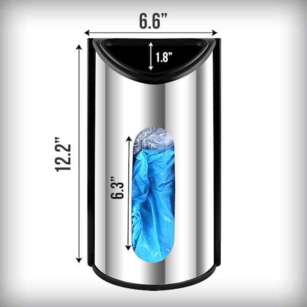 Køkken-Plastikposeholder og -dispenser til Plastikposer - Nem Vægmontering Posebesparer - Rustfrit Stål (Sølv)