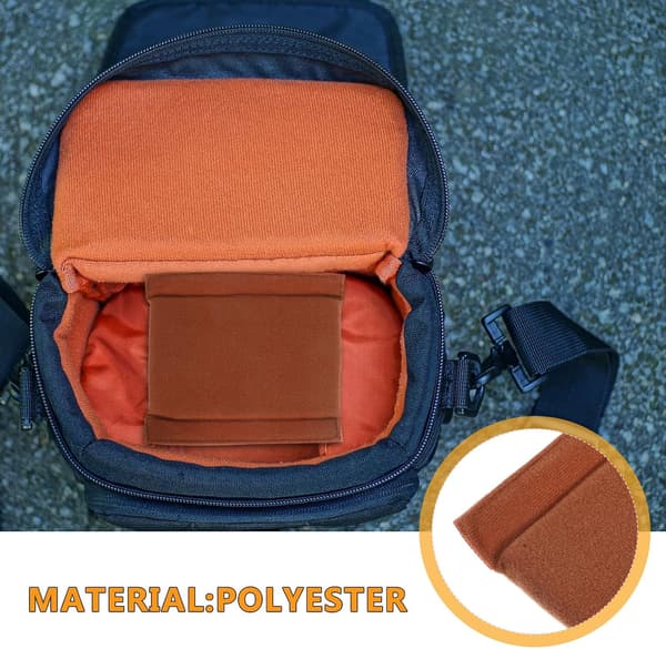 2 stk. kameraveske-skilleinnsats med brun polyester støtdempende