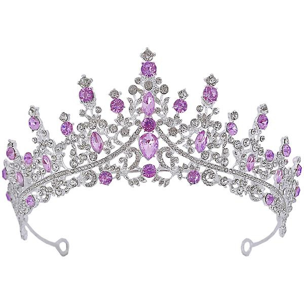 Bryllupstiara Brudesløjfe Brudes Hårpynt Rhinestone Pandebånd Pige Pandebånd Sølv 18X18CM