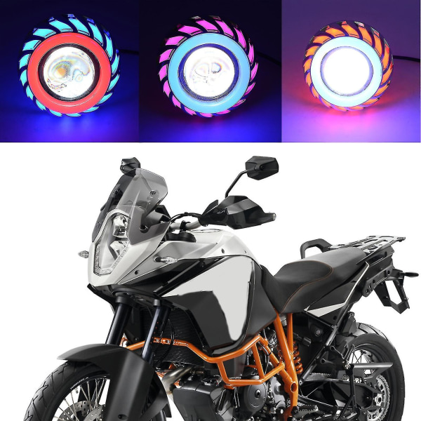 12v-85v Dual Halo Motorcykel Strålkastare Led Projektor Angel Devil Eyes Motor Lampa 3
