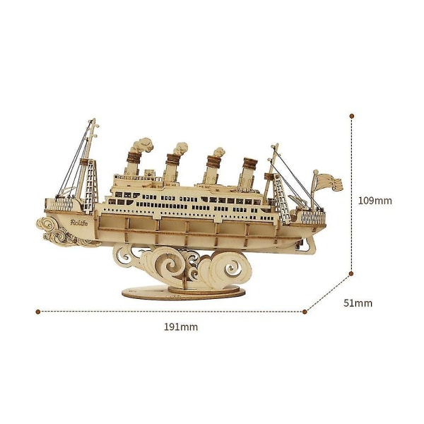 New 4 Kinds DIY Retro Sailboat 3D Wooden Puzzle Game Assemble Boat Toys Gifts for Kids Teen Adults TgTG306 Cruise ship