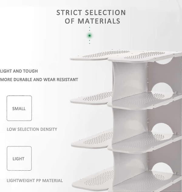 6-Tier Shoe Rack Storage Organizer, Adjustable Shoe Shelf, Freestanding Space-Saving Shoe Rack for Entryway, Hallway, Closet, White