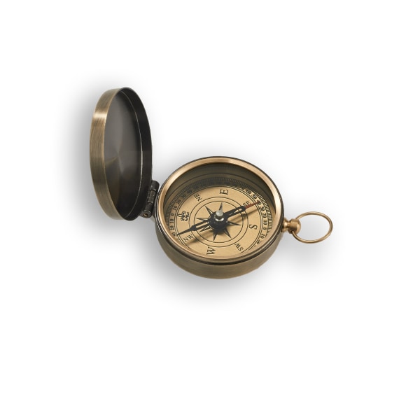 Praktisk fickstorlek Kompass Samlarföremål Nautisk Vintage Antik Finish Kompass, 2,2 tum, Navigationsriktning Instrumentsökare Öppen ansiktskompass