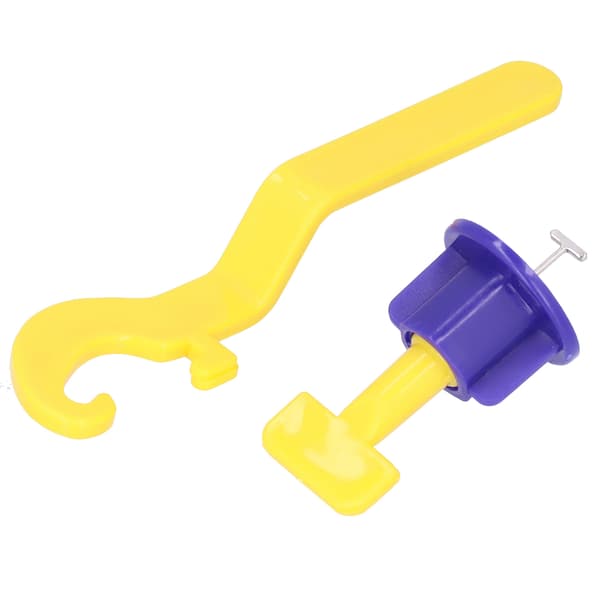 50-pack Tile Leveling System Kit Floor Spacer Tool Set with Wrench Home Blue Yellow