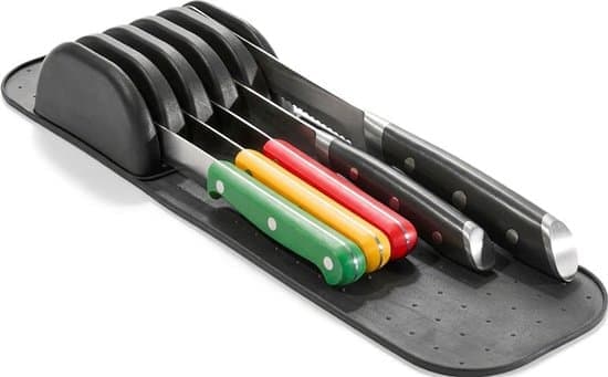 Knife Box - Holds 5 Knives - Non-Slip Knife Storage Box - Compact - Black - Kitchen Accessory