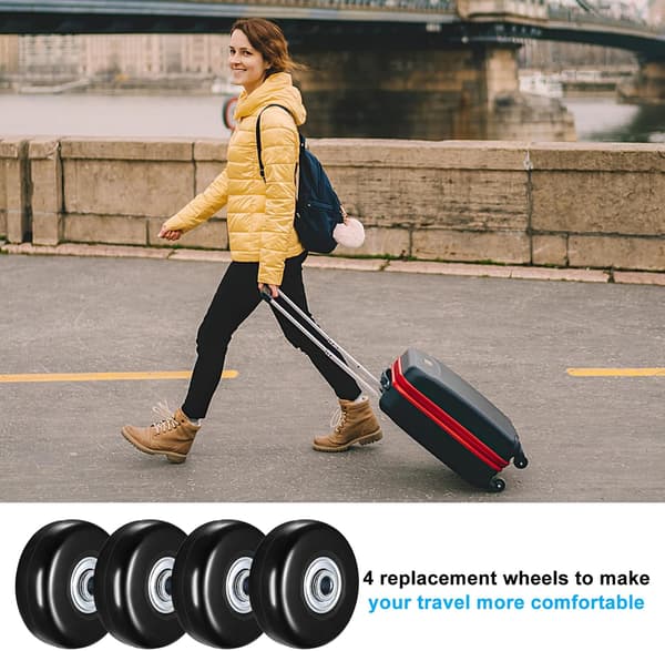 50x18 mm Rubber Wheels for Suitcases and Carts, 50 pcs