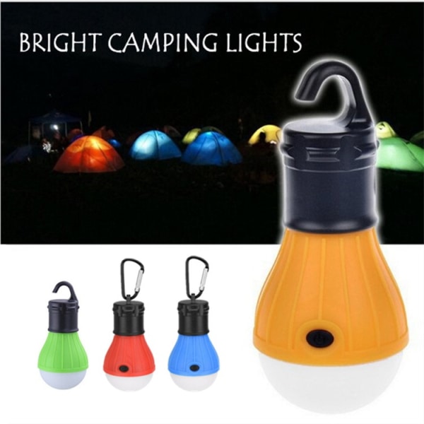 LED Camping Tältlampa, Bärbar Vattentät Nödlampa för Utomhus, Batteridriven med Klämma, (4-pack)