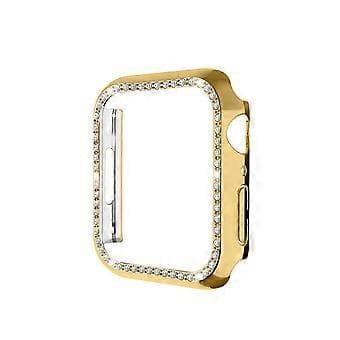 For Apple Watch Series 9/8/7 41mm Shiny Rhinestone PC Smart Watch Case Protective Frame