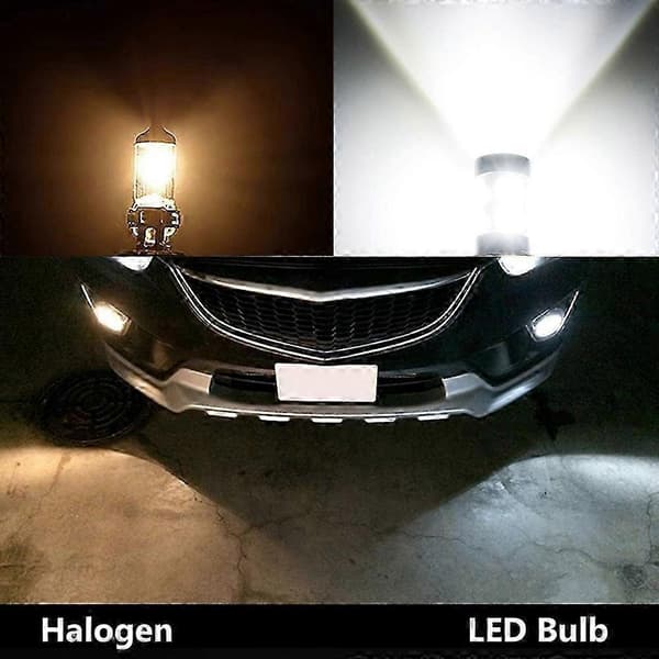 2-pack H11 LED-strålkastarsats, 6000K vit superljus helljus/halvljus H8-50w