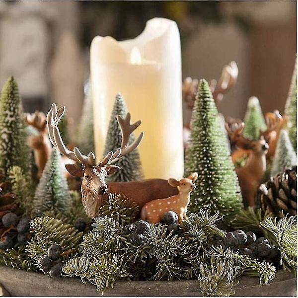 Mini Snöfrostade Träd Mini Julgran Plast Vinter Snö Dekorationer Bordsgranar För Semesterfest Diy Rum Dekoration Hem Bord Topp Jul