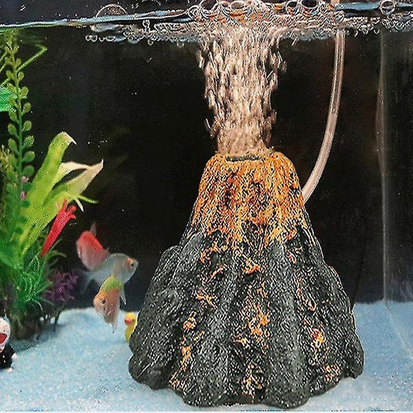 Dekorasjon av harpiksvulkan for fiskeakvarium, landskapsarbeid, prydstein, vulkan-4