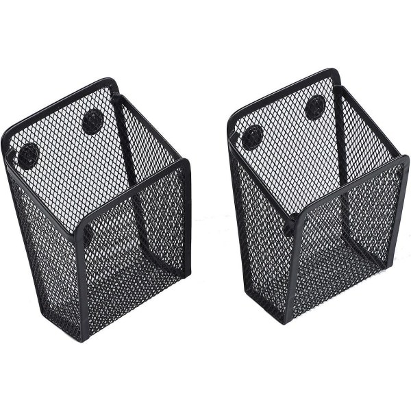 2-pak magnetisk penneholder, opbevaringskurv i mesh med ekstra stærk magnet