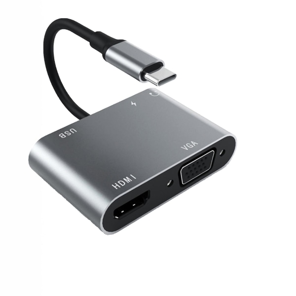 Type-C till VAG med ljud Type-C till HDMI 5-i-1 för alla typer av laptop-dockning