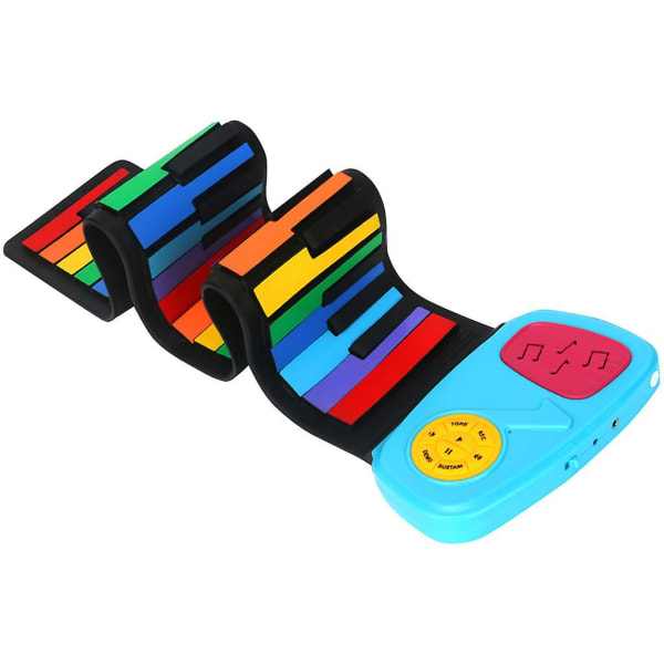 Roll Up Piano Keyboard bærbart til pædagogiske børn Begyndere med Sustain PedalB B