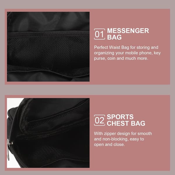 Waterproof Nylon Waist Bag with Adjustable Strap, Multifunctional Running Bag